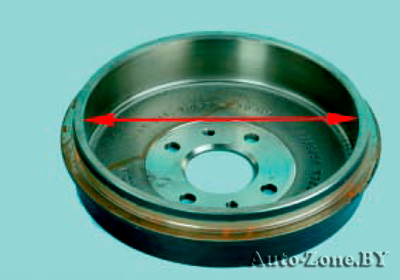 Измерьте штангенциркулем диаметр тормозного барабана
